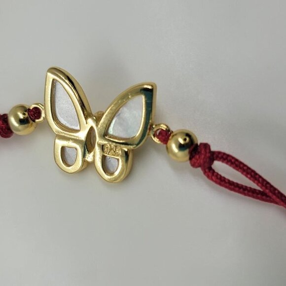 Delicate Butterfly Bracelet – 925 Silver with Adjustable Cord - Picture 2 of 5